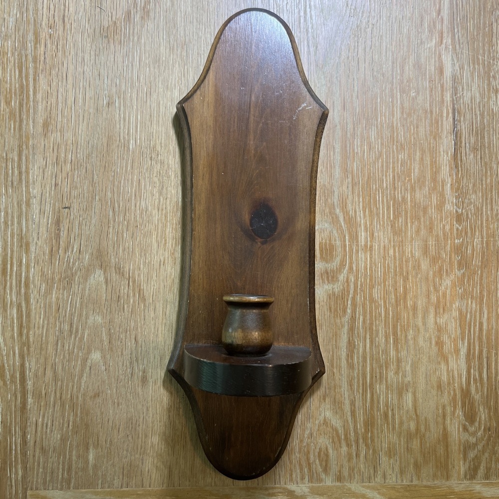 Vintage Wooden Wall Sconce / Candle Holder Cottage Core